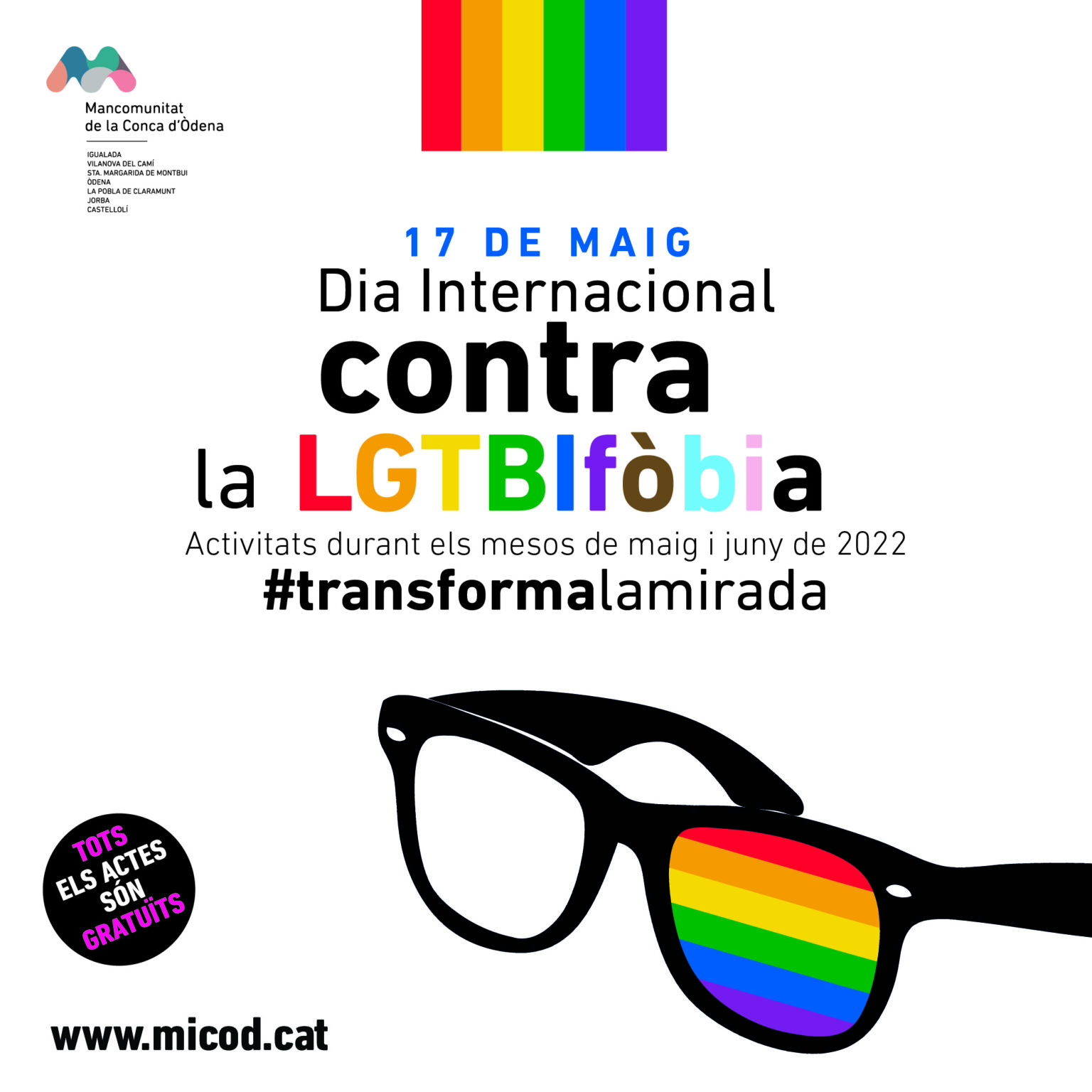La Conca d’Òdena commemorarà el Dia contra la LGTBIfòbia