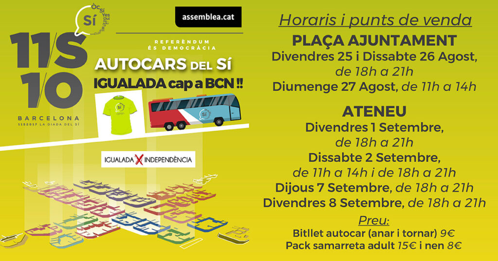 L’ANC d’Igualada organitza autocars per a la manifestació de la Diada