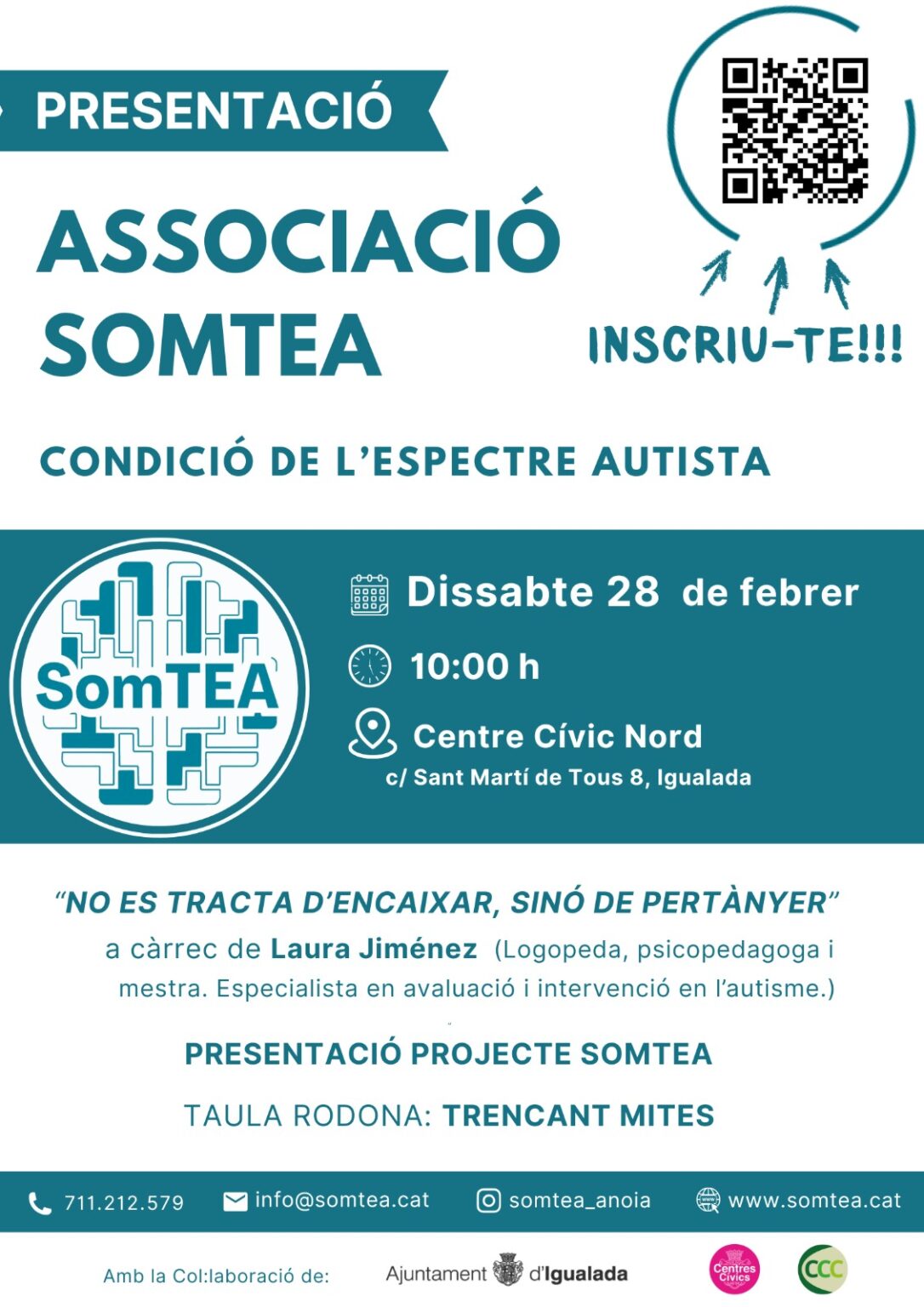 L’Associació Anoia SomTEA es presenta aquest dissabte a Igualada
