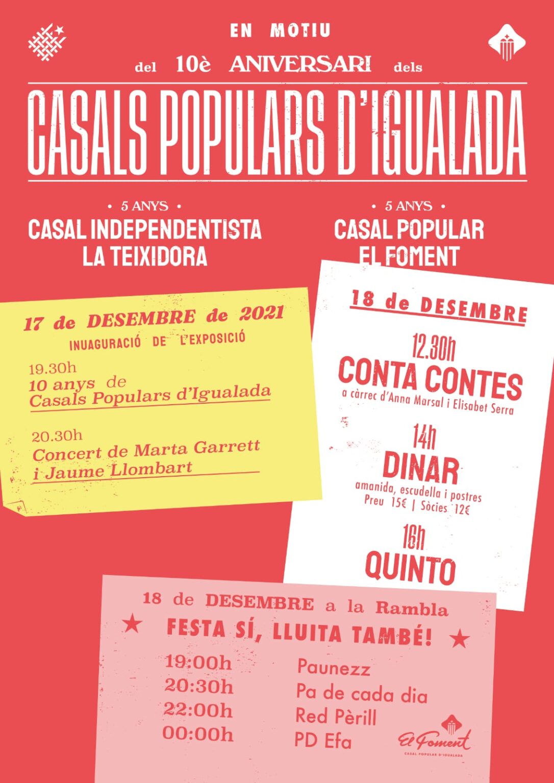 Celebració dels 10 anys de Casals Populars a Igualada