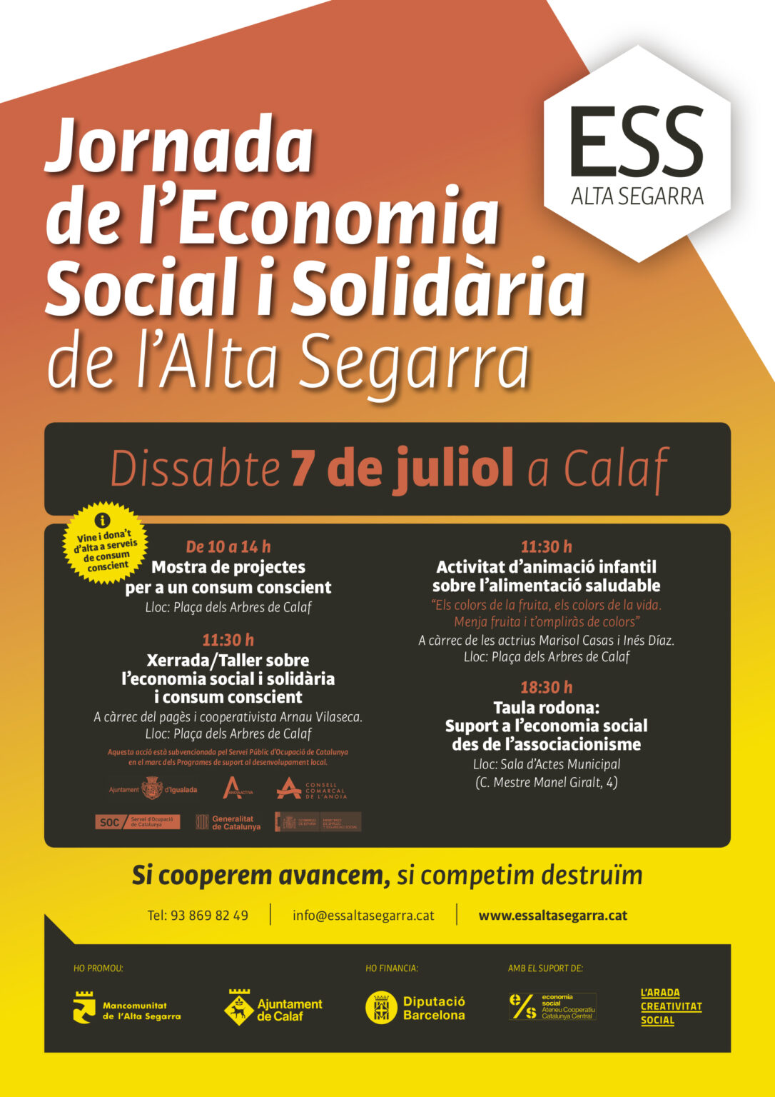 Calaf acollirà la Jornada de l’Economia Social i Solidària de l’Alta Segarra