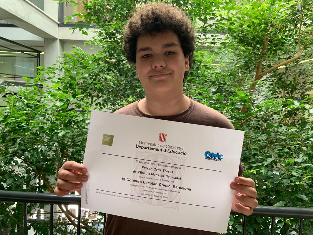 Un alumne dels Maristes Igualada, premiat al concurs Còmic Barcelona