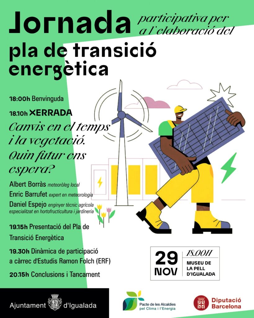 L’Ajuntament d’Igualada convoca una jornada participativa per a l’elaboració del Pla de Transició Energètica