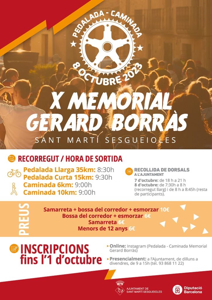 Obertes les inscripcions per a la desena Pedalada-caminada memorial Gerard Borràs