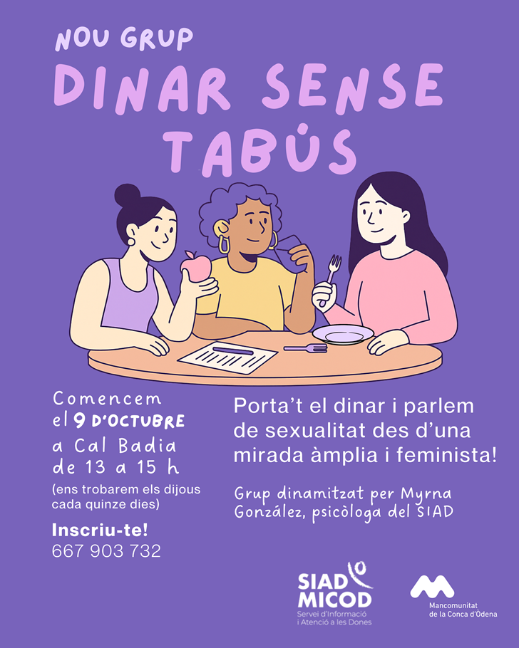 “Dinar sense tabús” per parlar de sexualitat des d’una perspectiva feminista