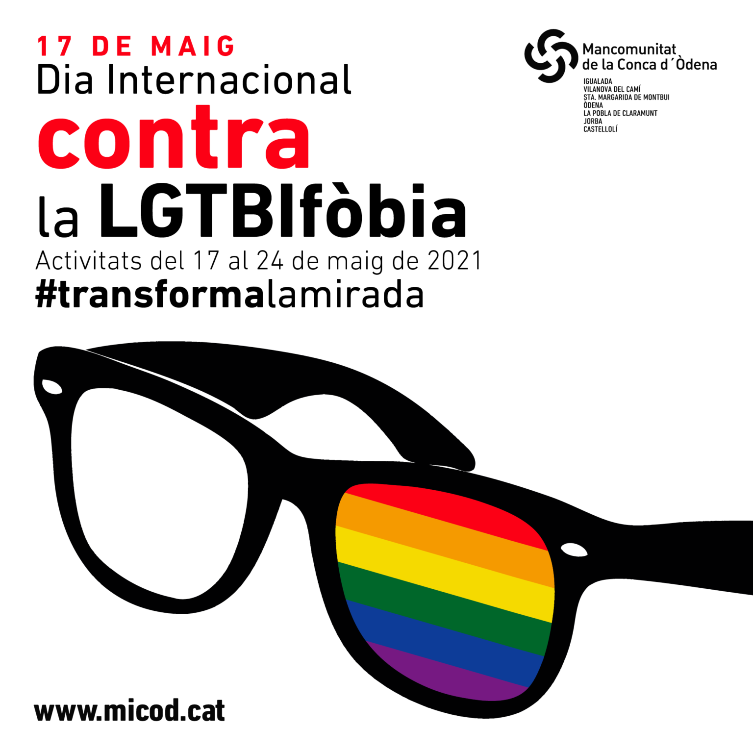 La Conca d’Òdena crida a “transformar la mirada” amb motiu del Dia Internacional contra la LGTBIFòbia