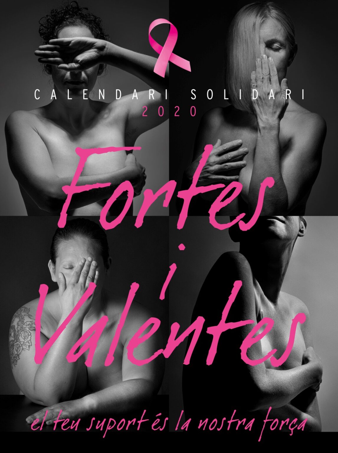 Calendari de ‘fortes i valentes’ anoienques contra el càncer de mama