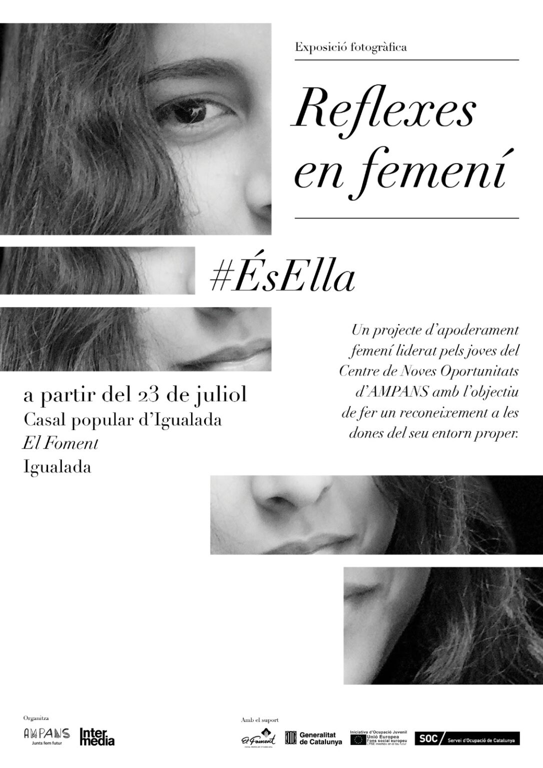 Joves del Centre de Noves Oportunitats d’AMPANS exposen els seus ‘Reflexes en femení’ a Igualada