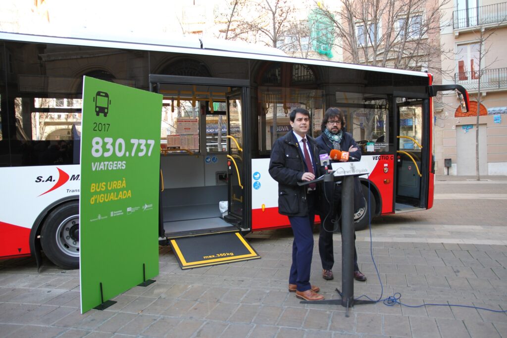 El bus urbà de la Conca d’Òdena supera per primer cop els 800.000 viatgers durant el 2017