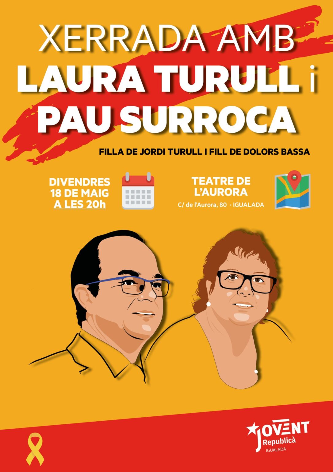 Els fills de Jordi Turull i Dolors Bassa, divendres a Igualada