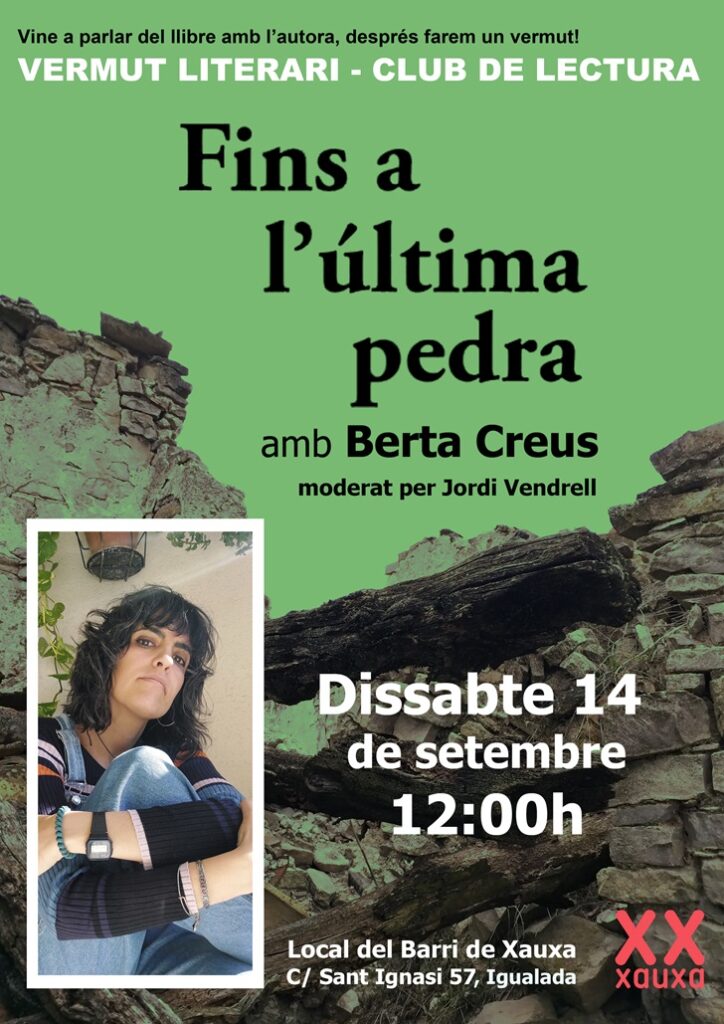 Club literari i vermut al voltant de «Fins a l’última pedra» de Berta Creus