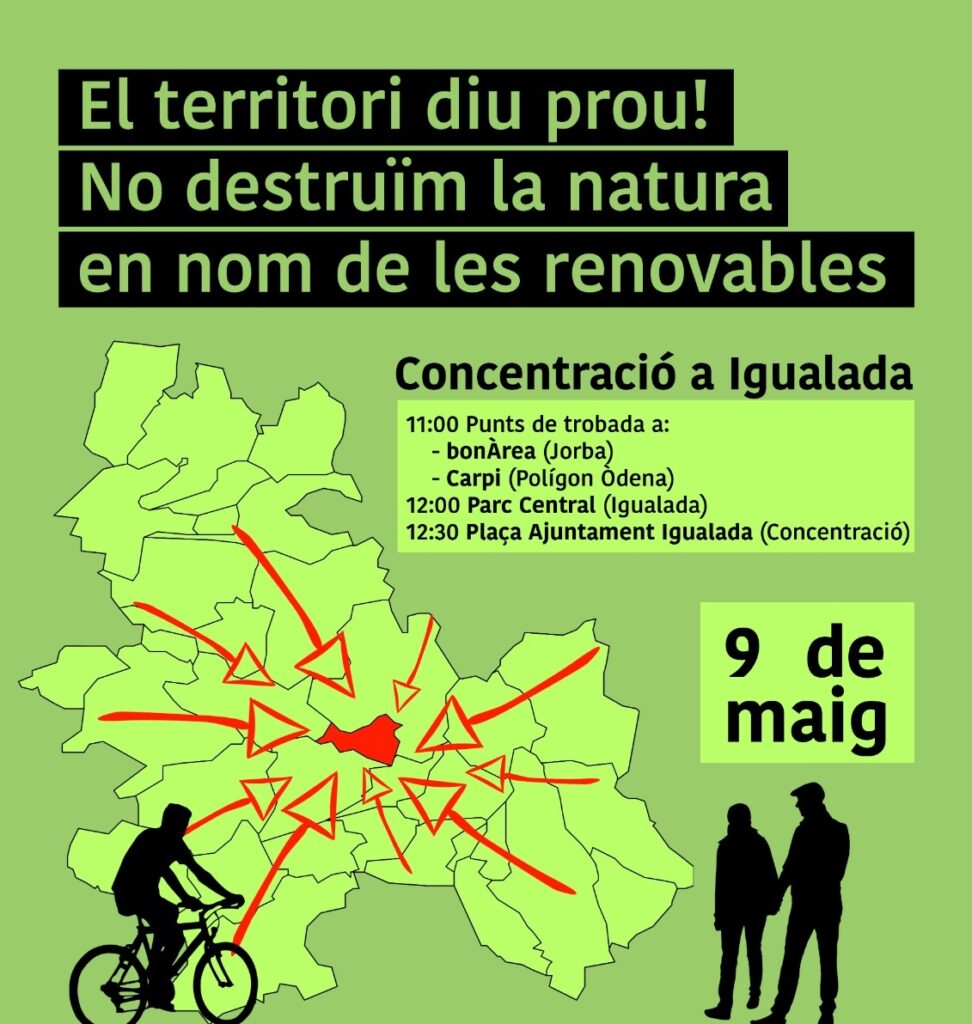Les plataformes contra les grans implantacions de renovables a l’Anoia convoquen una mobilització