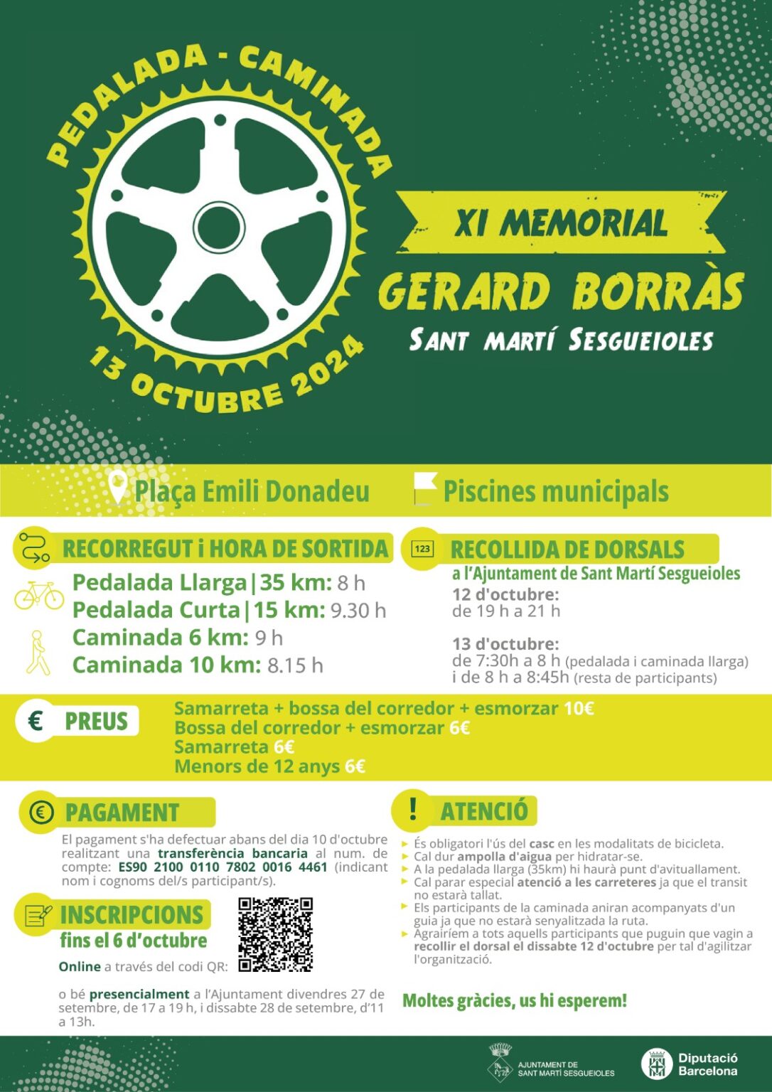 Inscripcions obertes per la 11a Pedalada i Caminada Memorial Gerard Borràs