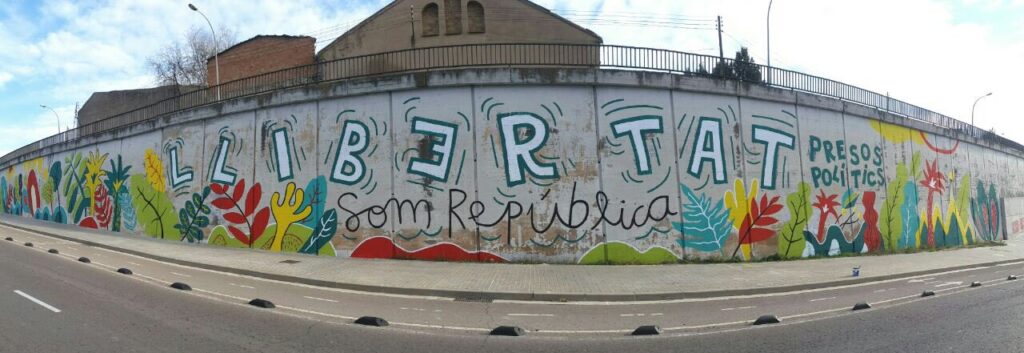 Igualada reclama amb un mural la llibertat dels presos polítics