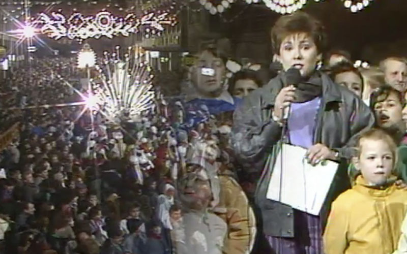Imatges de la retrnasmissi&oacute; de la Cavalcada de Reis de 1987 (CCMA)
