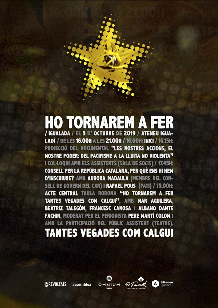 “Ho tornarem a fer (tantes vegades com calgui)”, jornada reivindicativa dissabte a Igualada