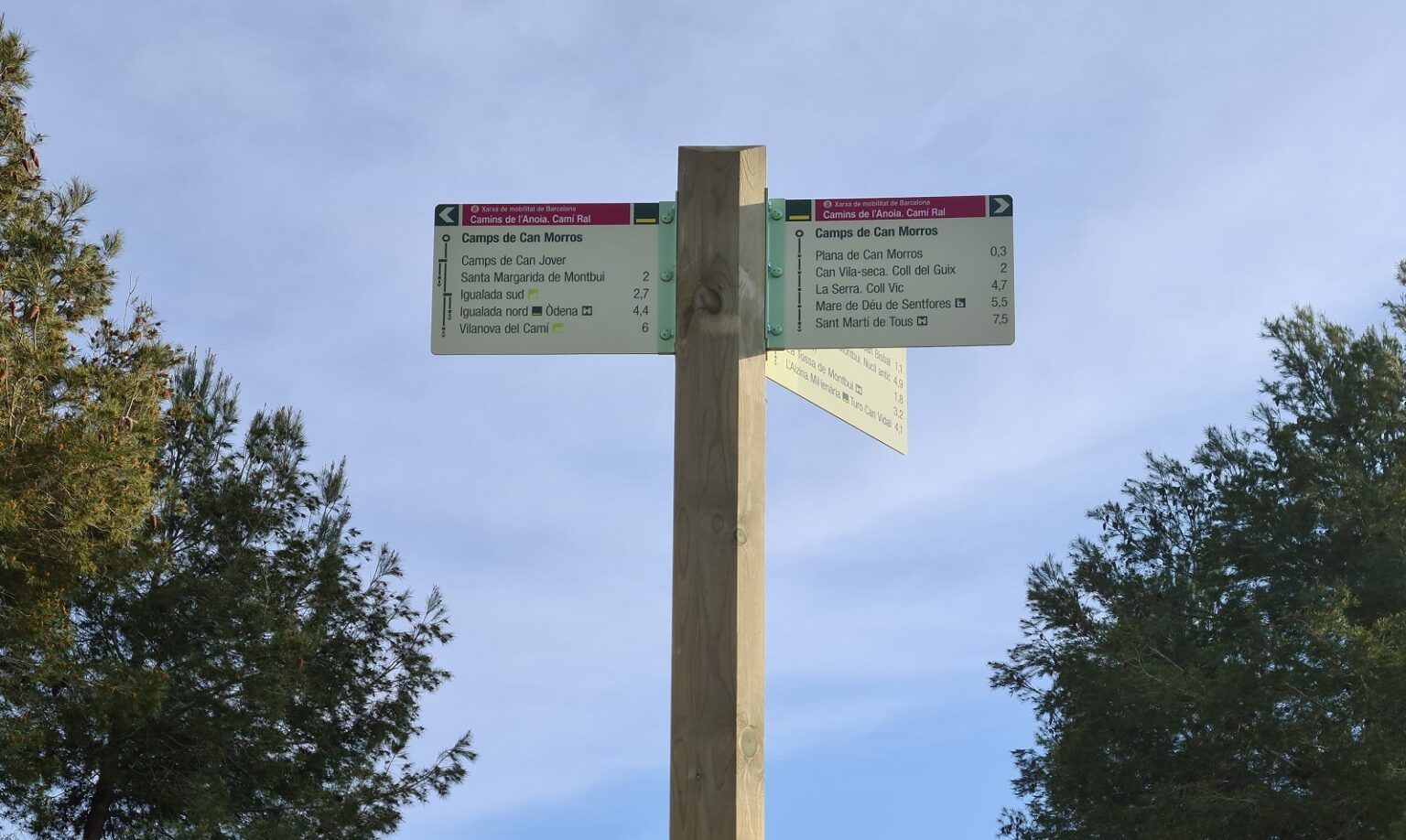 L’antic cami Ral, senyalitzat entre Igualada i Santa Coloma de Queralt