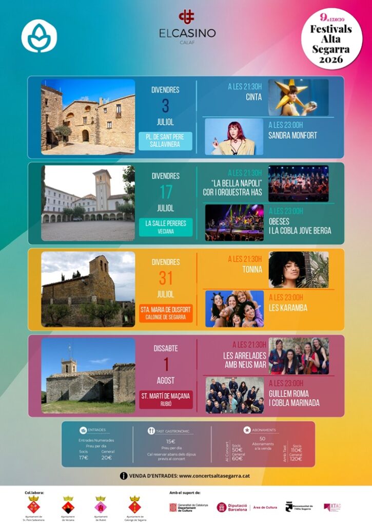 Els Festivals Alta Segarra creixen amb dues noves seus en la seva novena edició